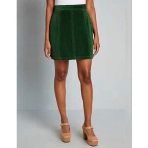 ModCloth Green Corduroy Mini Skirt Size 6